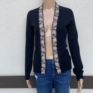 Design History cashmere sweater open cardigan black